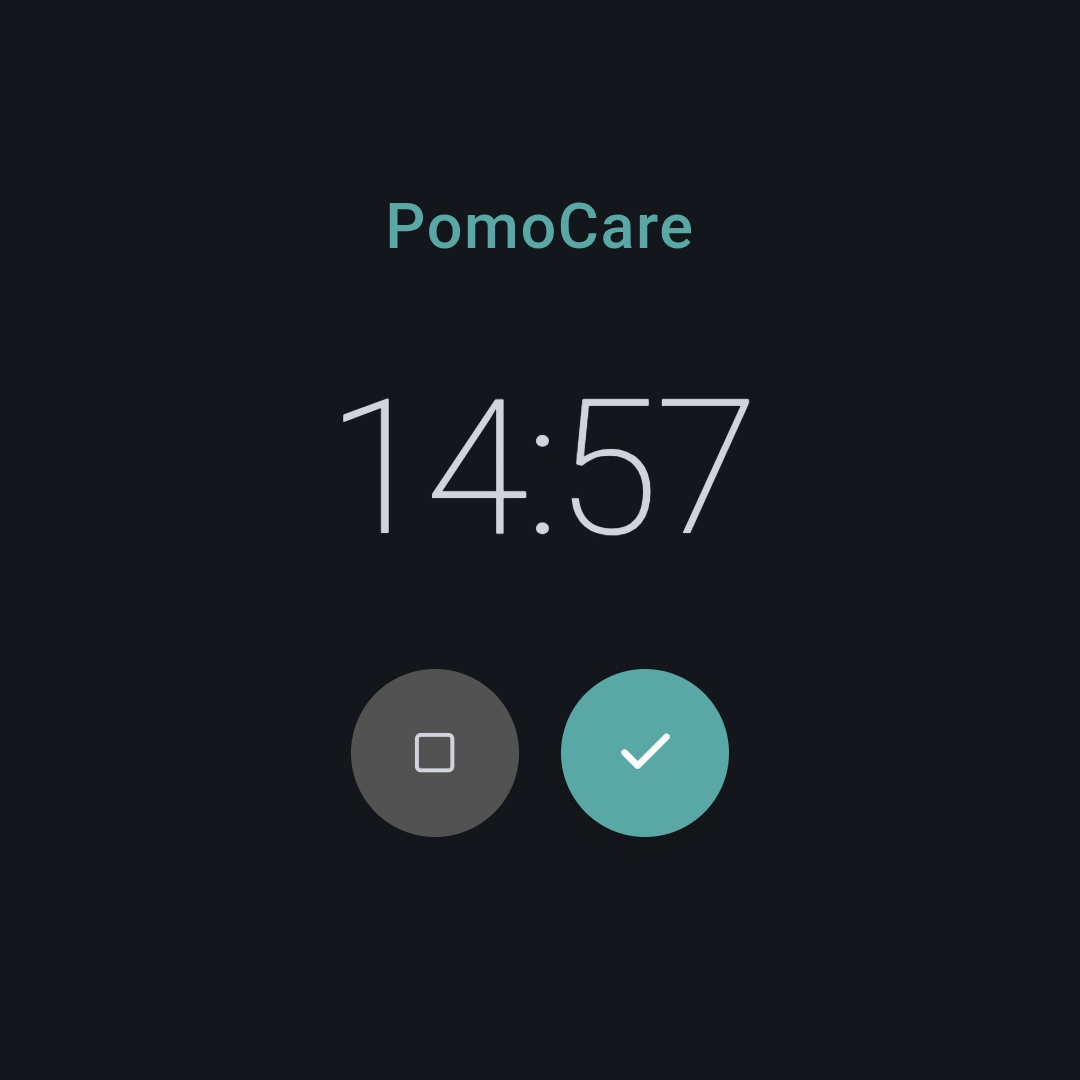 PomoCare 25分集中ポモドーロタイマーのフォーカスモード画面